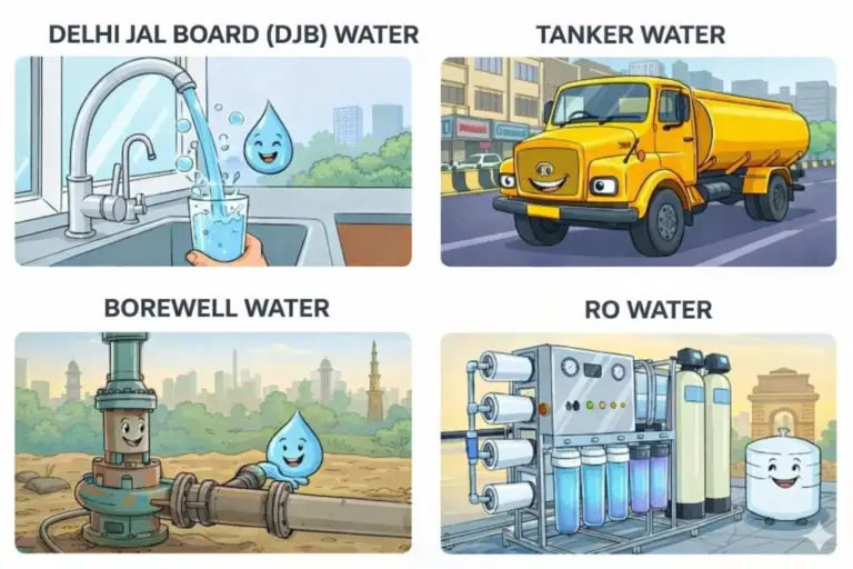 our NABL accredited water testing lab in Delhi, including Delhi Jal Board (DJB) tap water, private tanker water, groundwater borewells, and commercial RO water systems